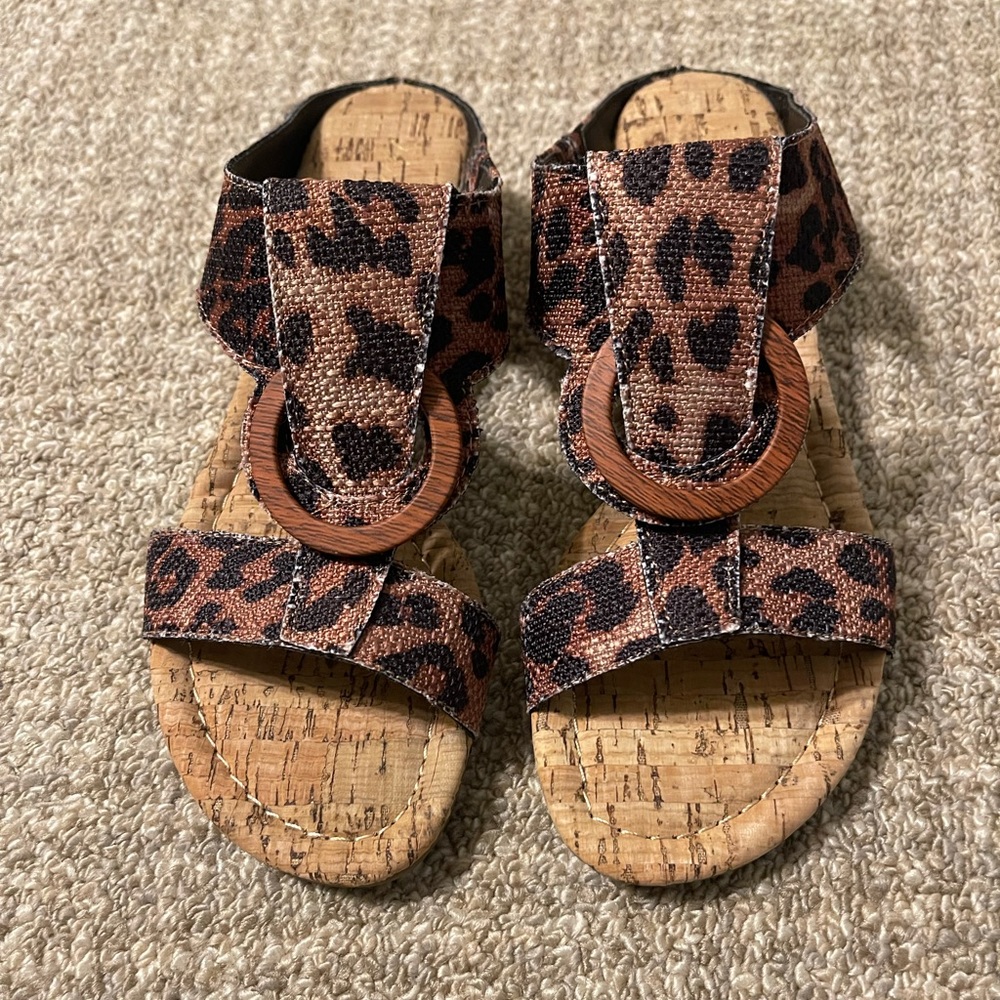 Leopard print sandals